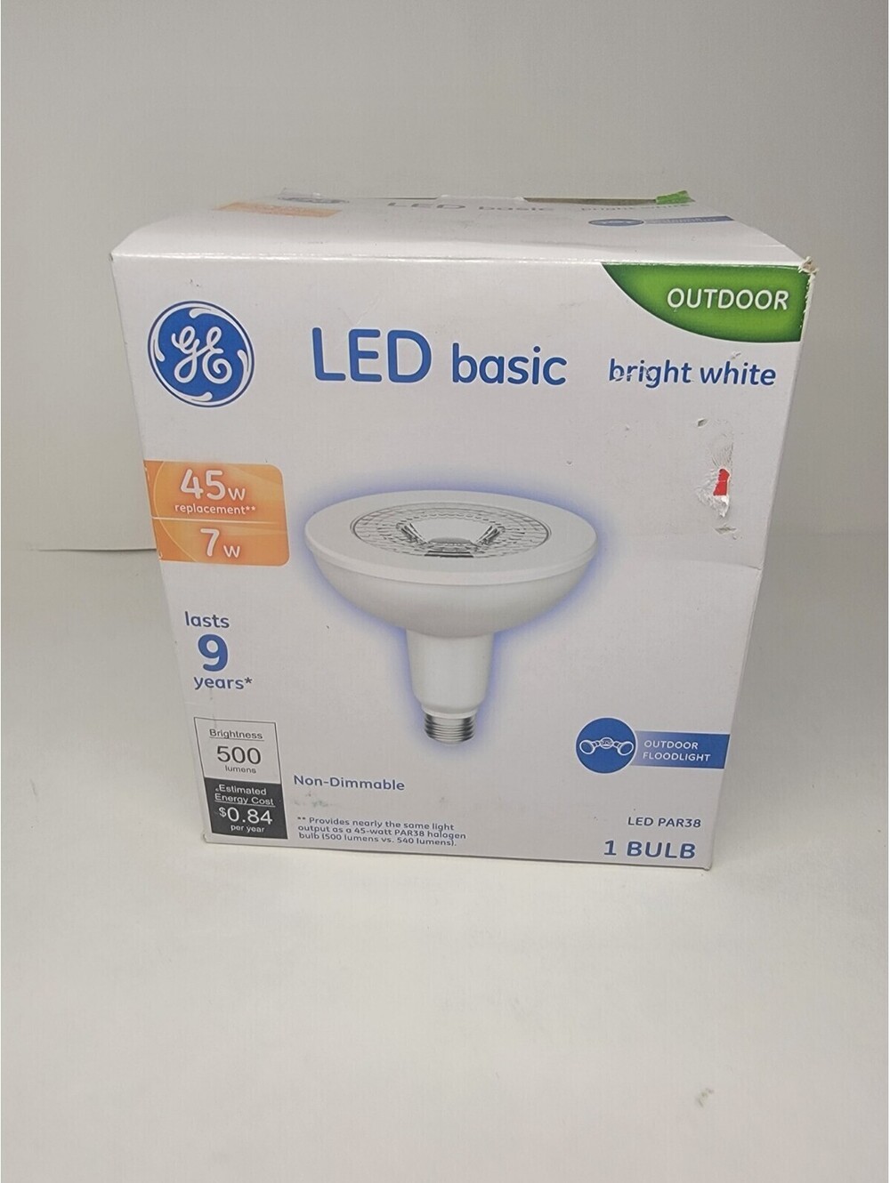 Ge basic Dimmable LED 500 Lumen par38 Floodlight outdoors 1 bulb